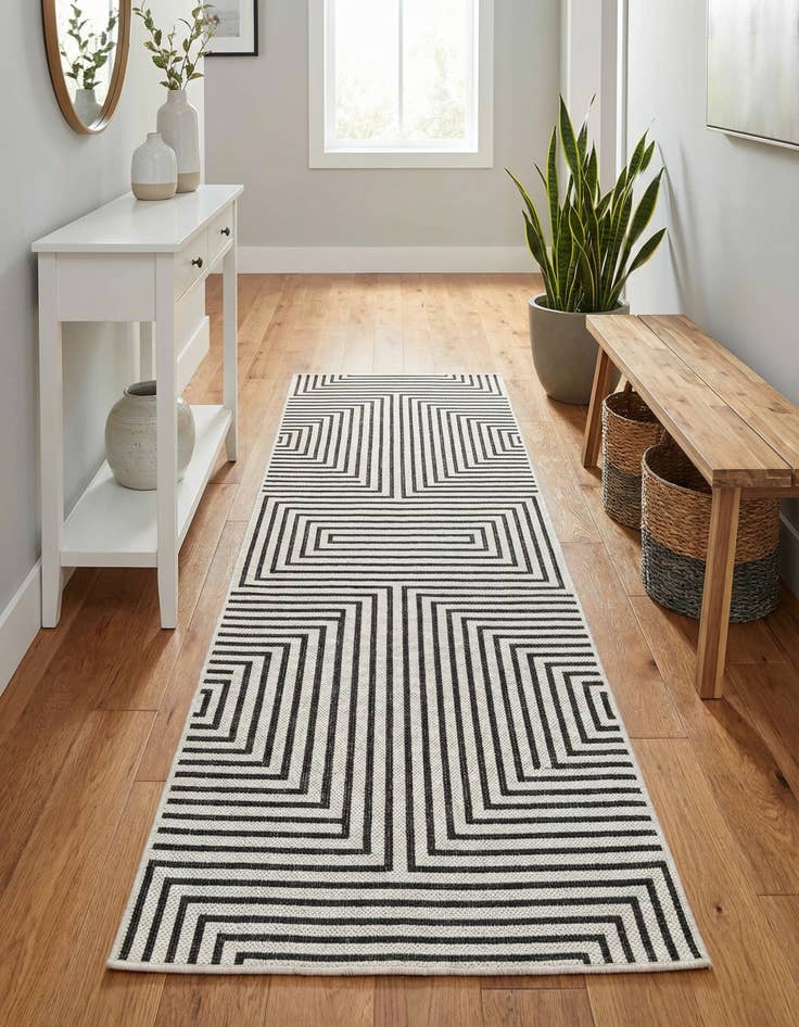 Detail image of  2' x 6'  Washable Modern Indoor / Outdoor Runner Rug