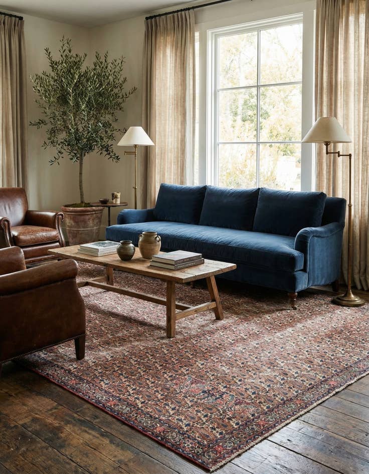 Detail image of 6' 9 x 9' 9 Hand Knotted Ultra Vintage Persian Wool Rug