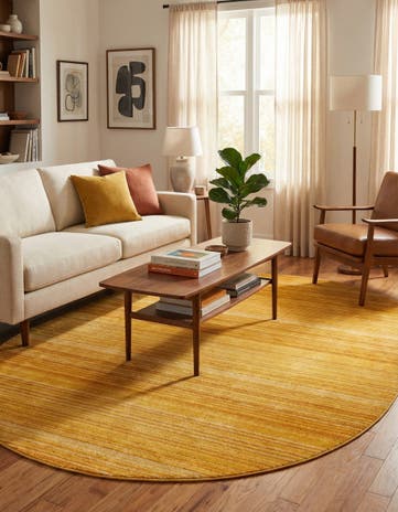 Yellow Gemstone Oval Rug