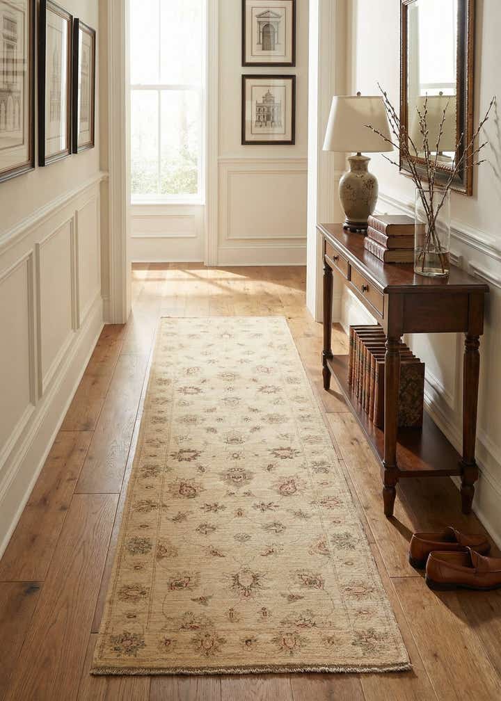 2' 8 x 9' 9 Hand Knotted Peshawar Ziegler Runner Rug