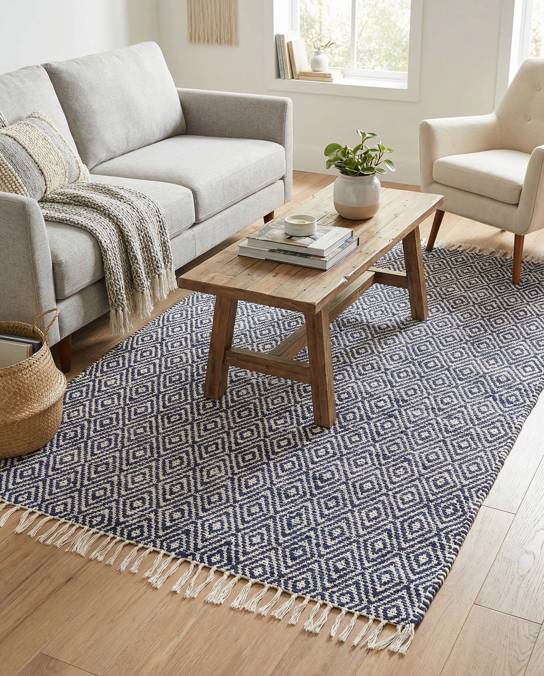  5' 1 x 8'  Hand Woven Braided Jute Rug