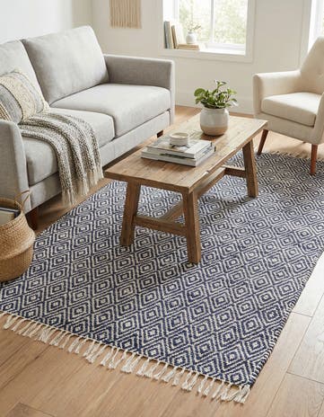 5' 1 x 8' Hand Woven Braided Jute Rug