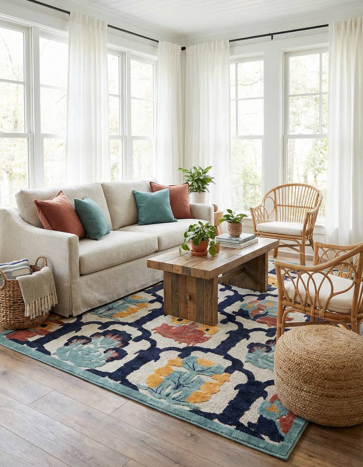Detail image of 9' x 12' Easy-Clean Belize Indoor / Outdoor Rug
