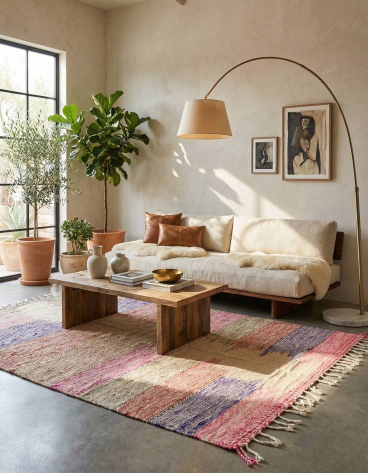 Detail image of 6' 4 x 9' 4  Hand Knotted Moroccan Wool Rug