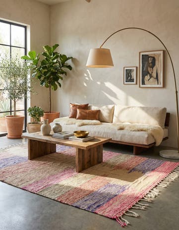 6' 4 x 9' 4 Hand Knotted Moroccan Wool Rug