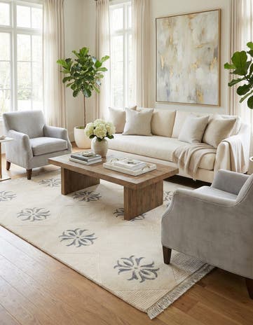 4' 7 x 6' 9 Hand Knotted Darya Wool Rug