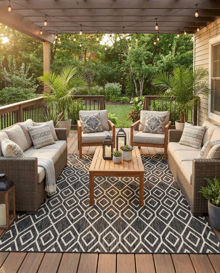 Detail image of 7' x 10' Easy-Clean Jill Zarin Turks and Caicos Indoor / Outdoor Rug