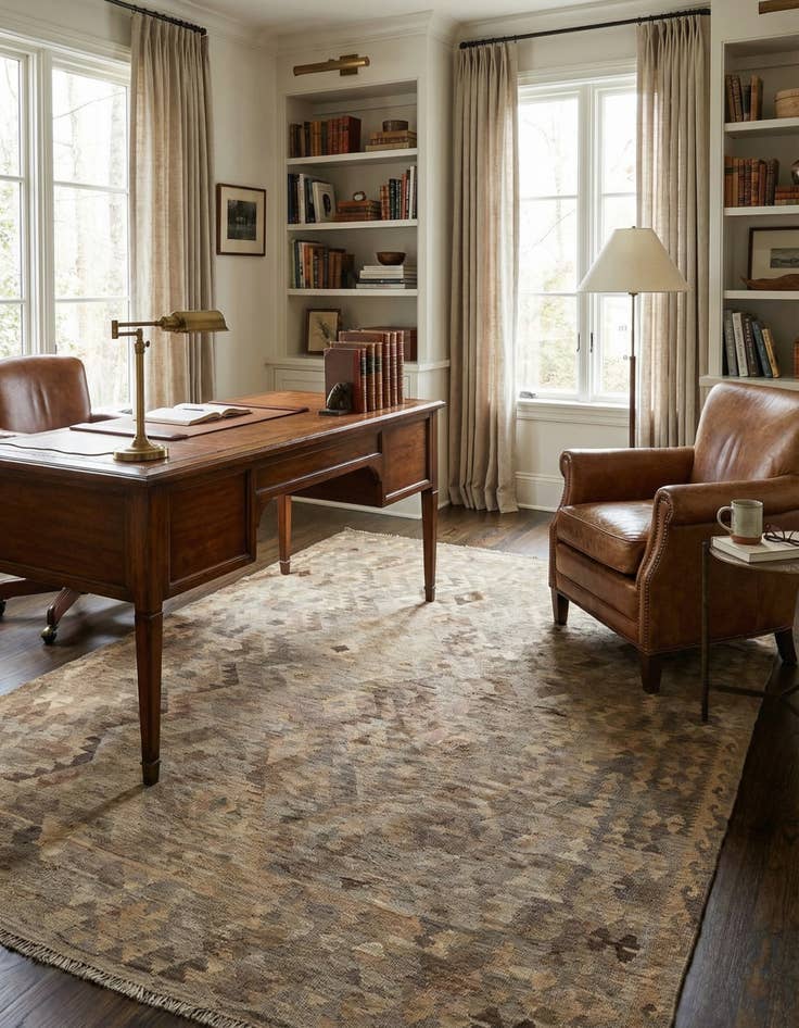 Detail image of 6' 8 x 9' 4  Hand Woven Kilim Maymana Wool Rug