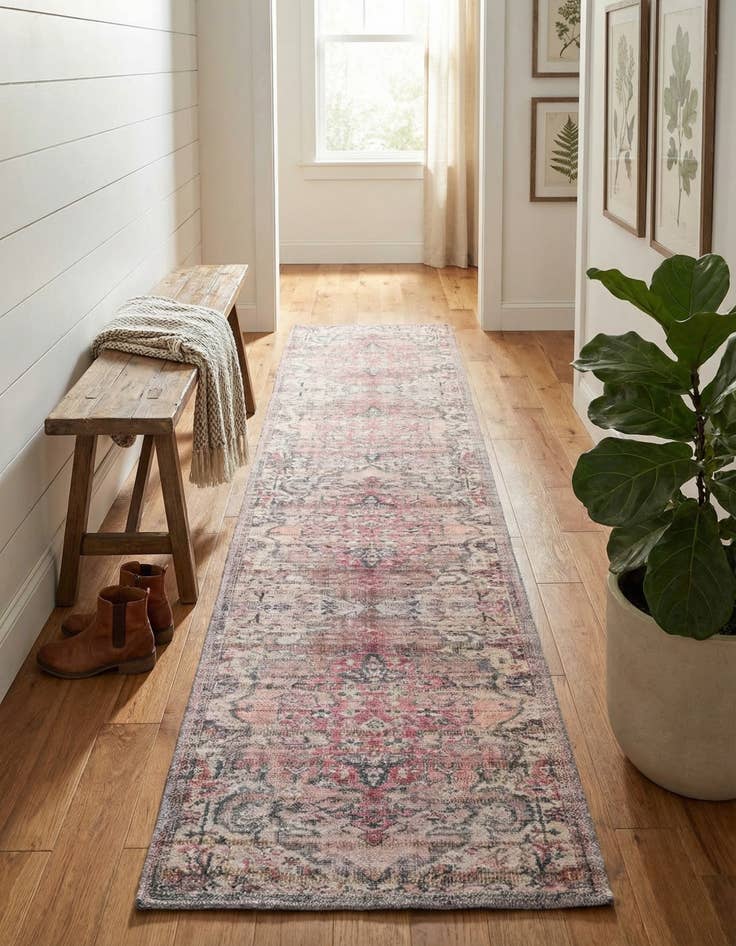 Detail image of 2' x 10'  Washable Nostalgia Runner Rug