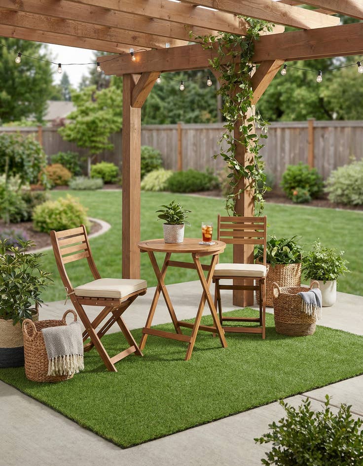 Detail image of 6' x 9'  Washable Grass Indoor / Outdoor Rug