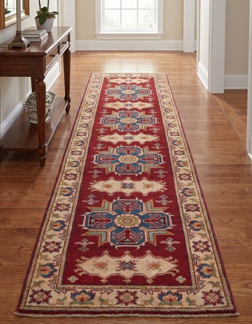 2' 9 x 10' Hand Knotted Kazak Runner Rug