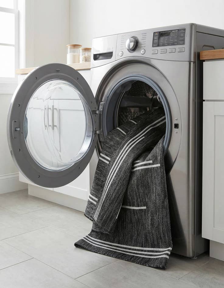 Detail image of 4' x 6'  Washable Modern Indoor / Outdoor Rug