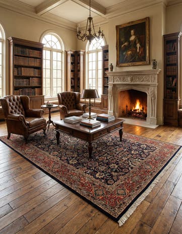 6' 6 x 10' 3 Hand Knotted Kashan Oriental Wool Rug