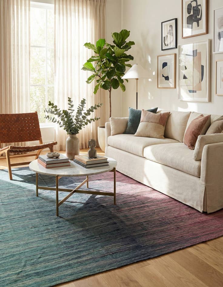 Detail image of  8' x 9' 7  Hand Woven Kilim Modern Wool Rug