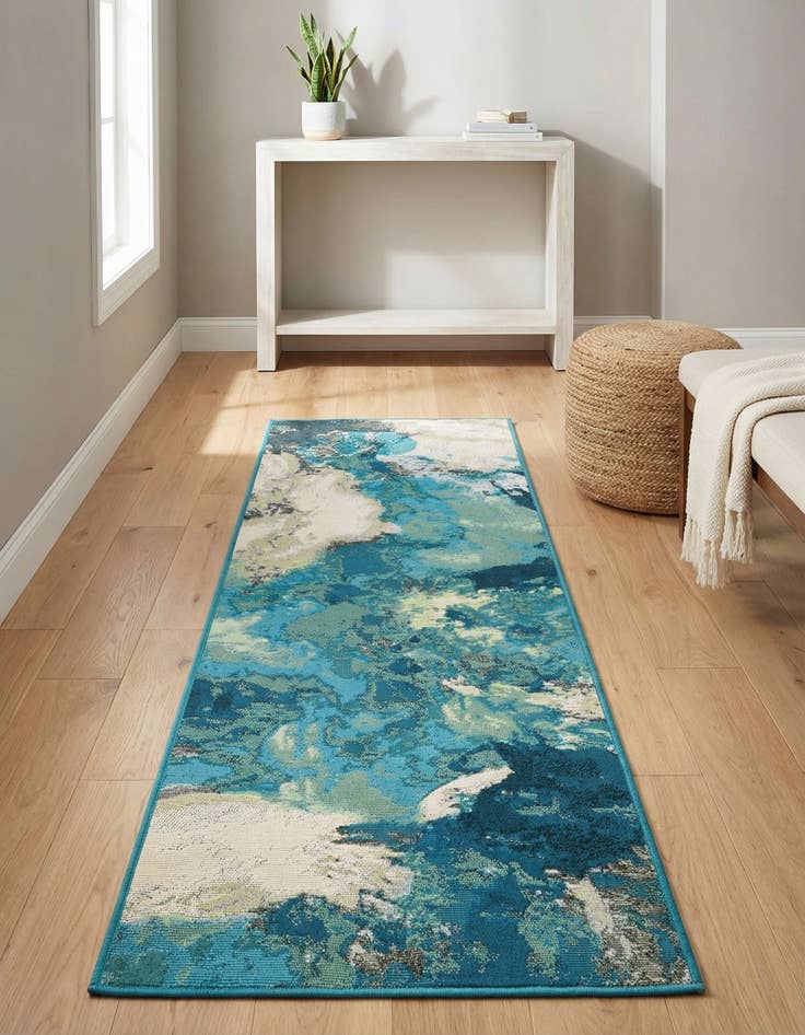 Detail image of 2' x 6' 1  Washable Modern Indoor / Outdoor Runner Rug