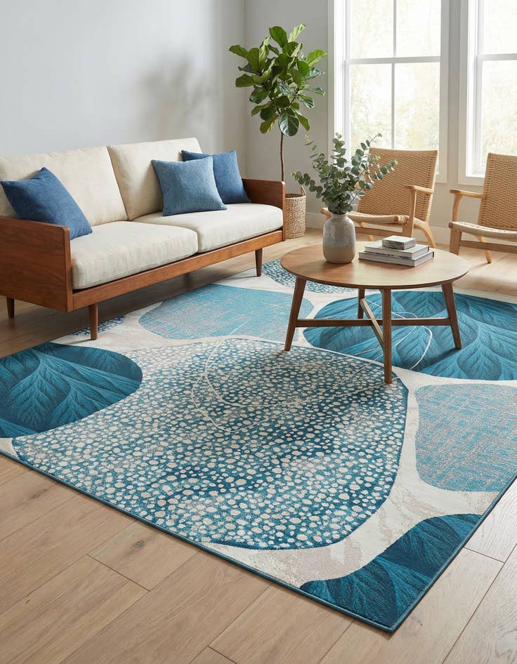 Detail image of 9' x 12' Easy-Clean Modern Indoor / Outdoor Rug