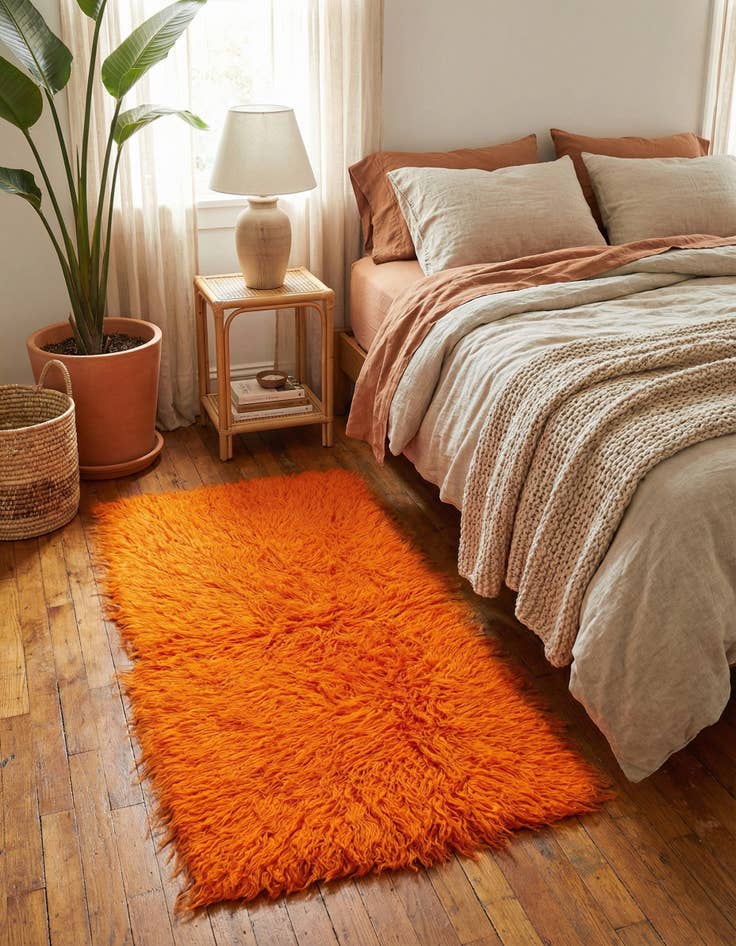 Detail image of  2' x 4'  Hand Knotted Moroccan Wool Runner Rug