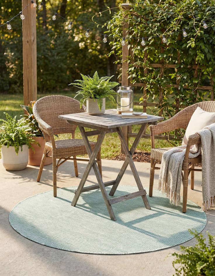 Detail image of  3' 3 x 3' 3  Washable Jill Zarin Palm Springs Indoor / Outdoor Round Rug