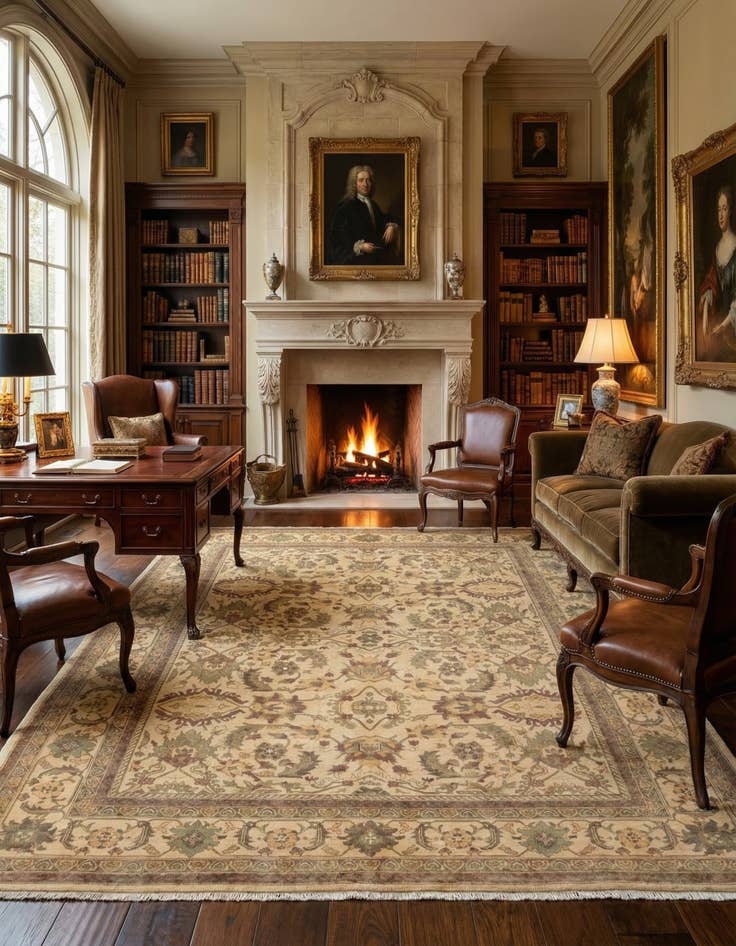 Detail image of  8' 3 x 10' 6  Hand Knotted Indo Tabriz Wool Rug