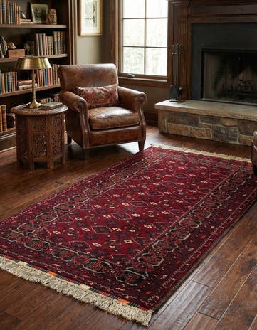3' 5 x 6' Hand Knotted Afghan Ersari Wool Rug