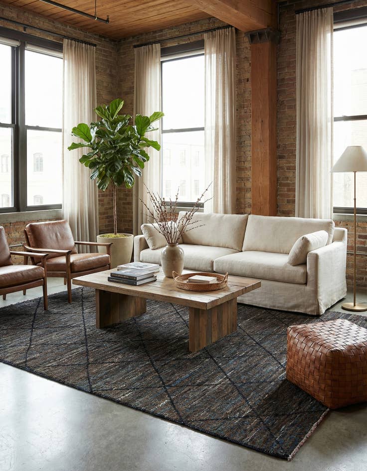 Detail image of 8' 1 x 10'  Hand Knotted Moroccan Wool Rug