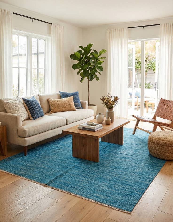 Detail image of 5' x 6' 8  Hand Woven Kilim Modern Wool Rug