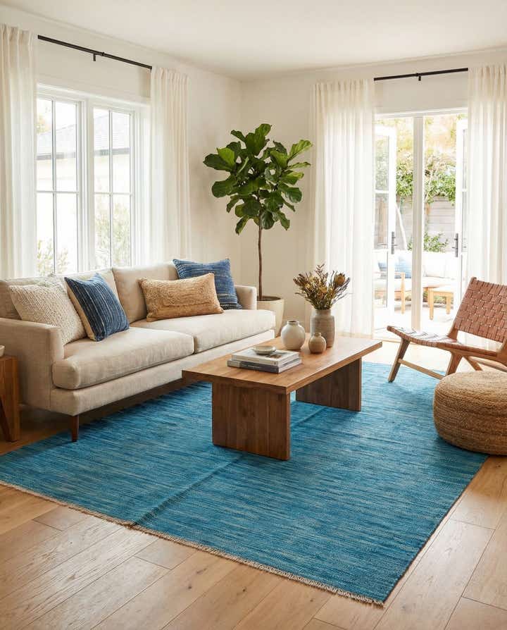 5' x 6' 8 Hand Woven Kilim Modern Wool Rug