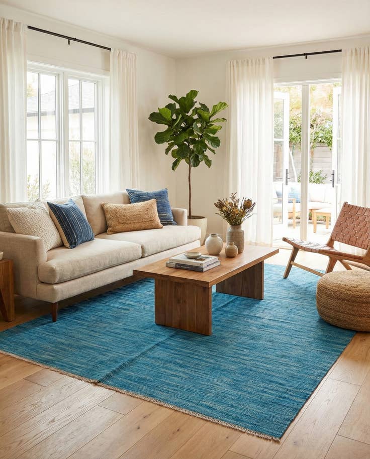 Detail image of 5' x 6' 8 Hand Woven Kilim Modern Wool Rug