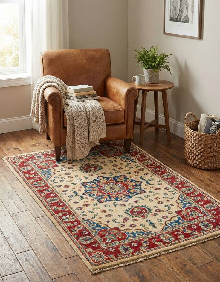 Detail image of 2' 8 x 4' 1  Hand Knotted Kazak Rug