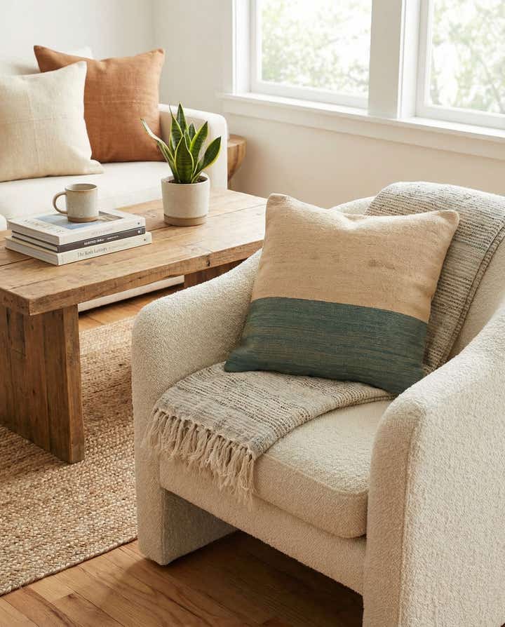 2' 4 x 2' 5 Hand Woven Pillow Wool Square Rug