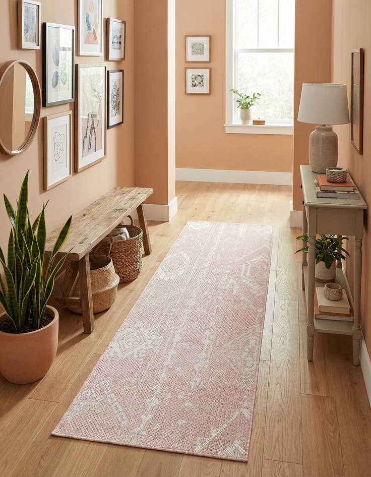 Detail image of 2' x 8' Easy-Clean Bohemian Indoor / Outdoor Runner Rug