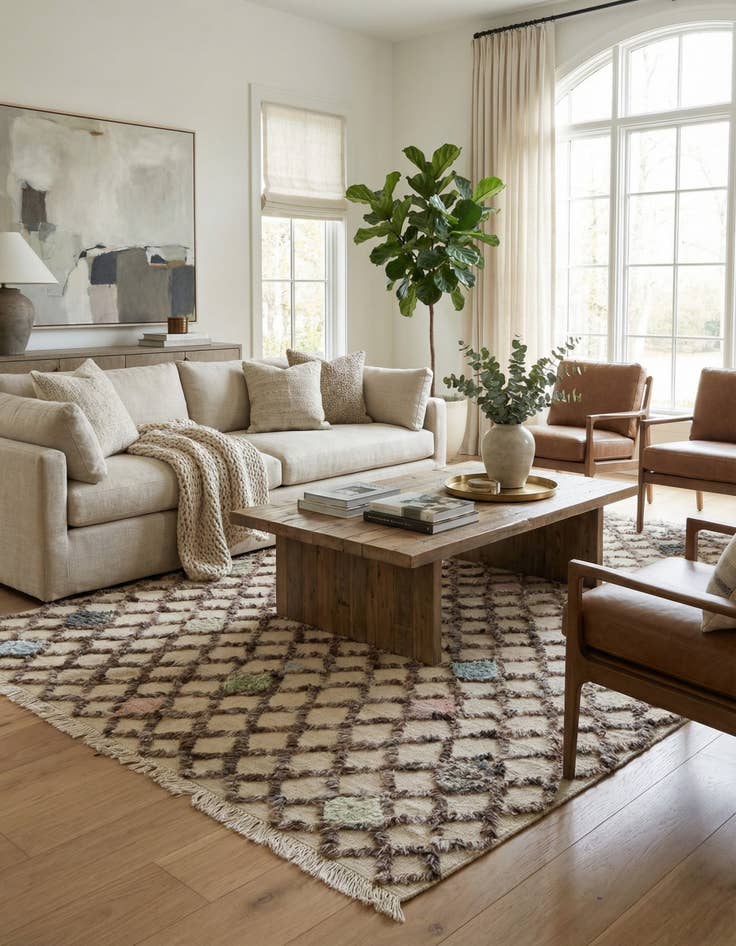 Detail image of 6' 6 x 10' 4  Hand Knotted Darya Wool Rug