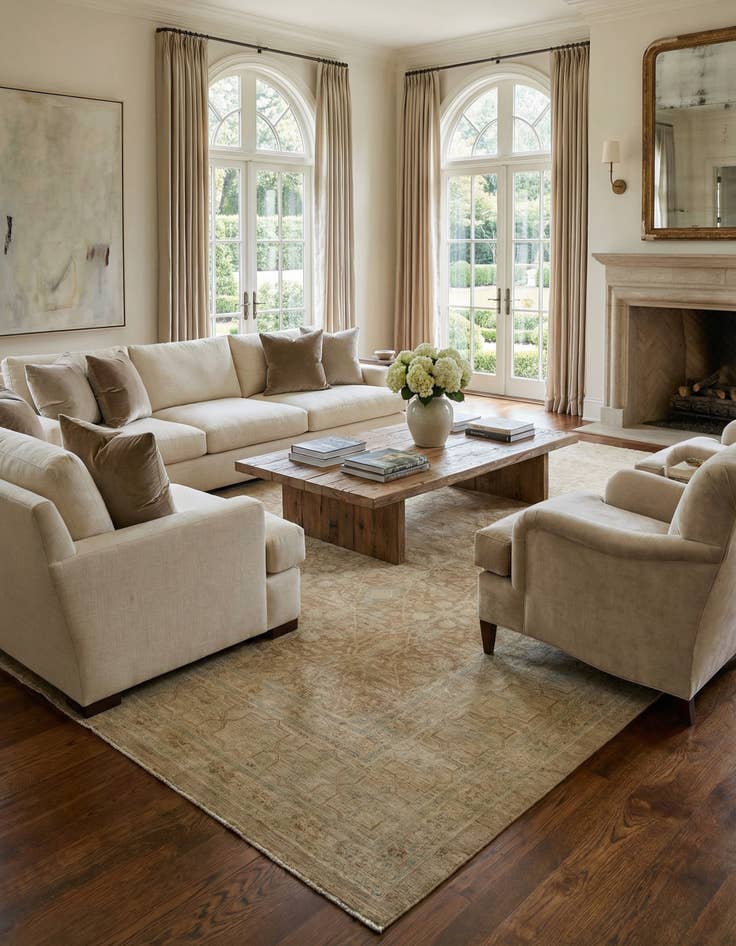 Detail image of 9' 9 x 15' 4  Hand Knotted Ziegler Rug