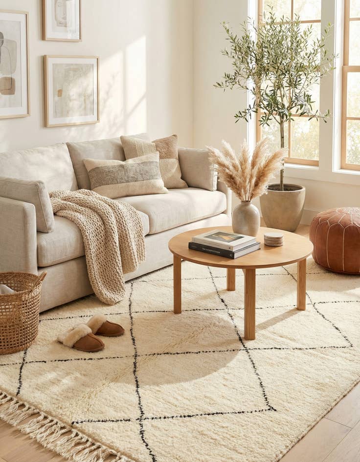 Detail image of 5' 2 x 8' 1  Hand Knotted Moroccan Wool Rug