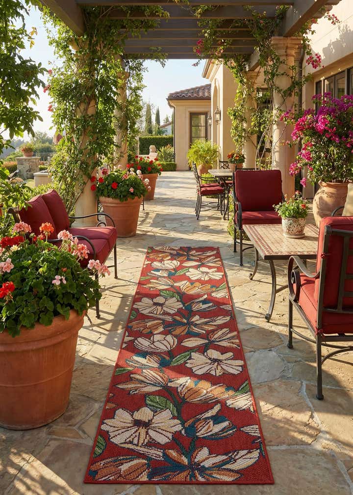 2' 7 x 12' Easy-Clean Baja Indoor / Outdoor Runner Rug