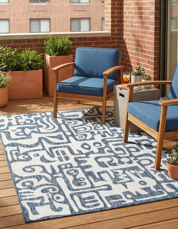 5' 3 x 7' Easy-Clean Modern Indoor / Outdoor Rug