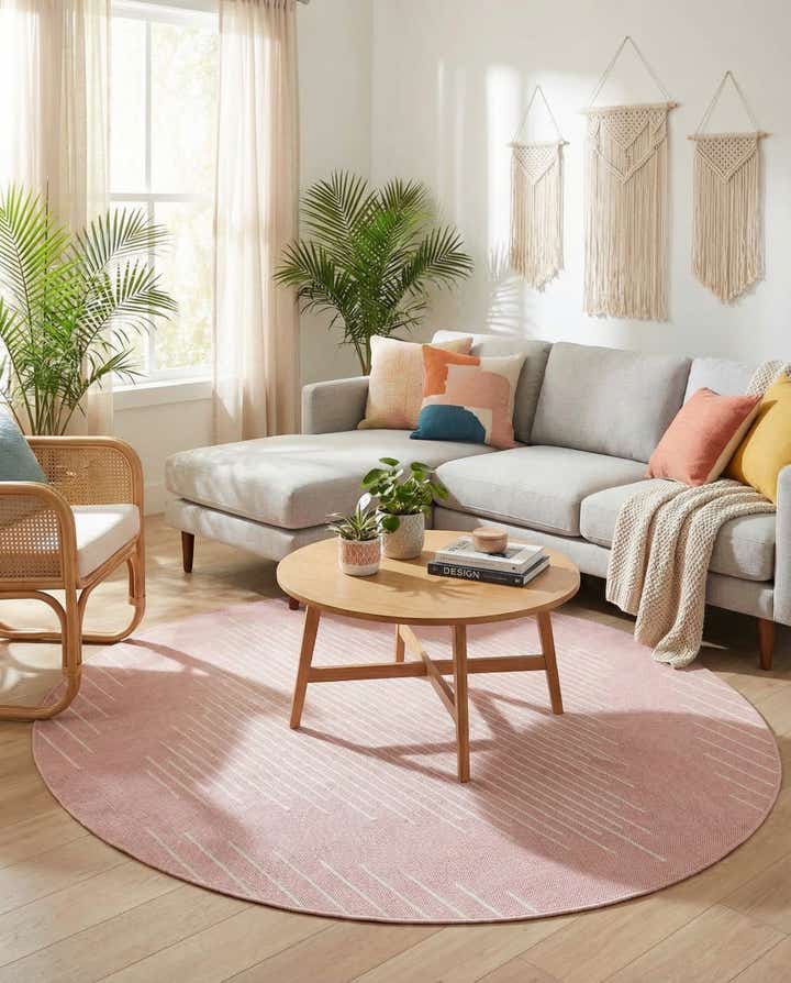 6' x 6' Easy-Clean Modern Indoor / Outdoor Round Rug