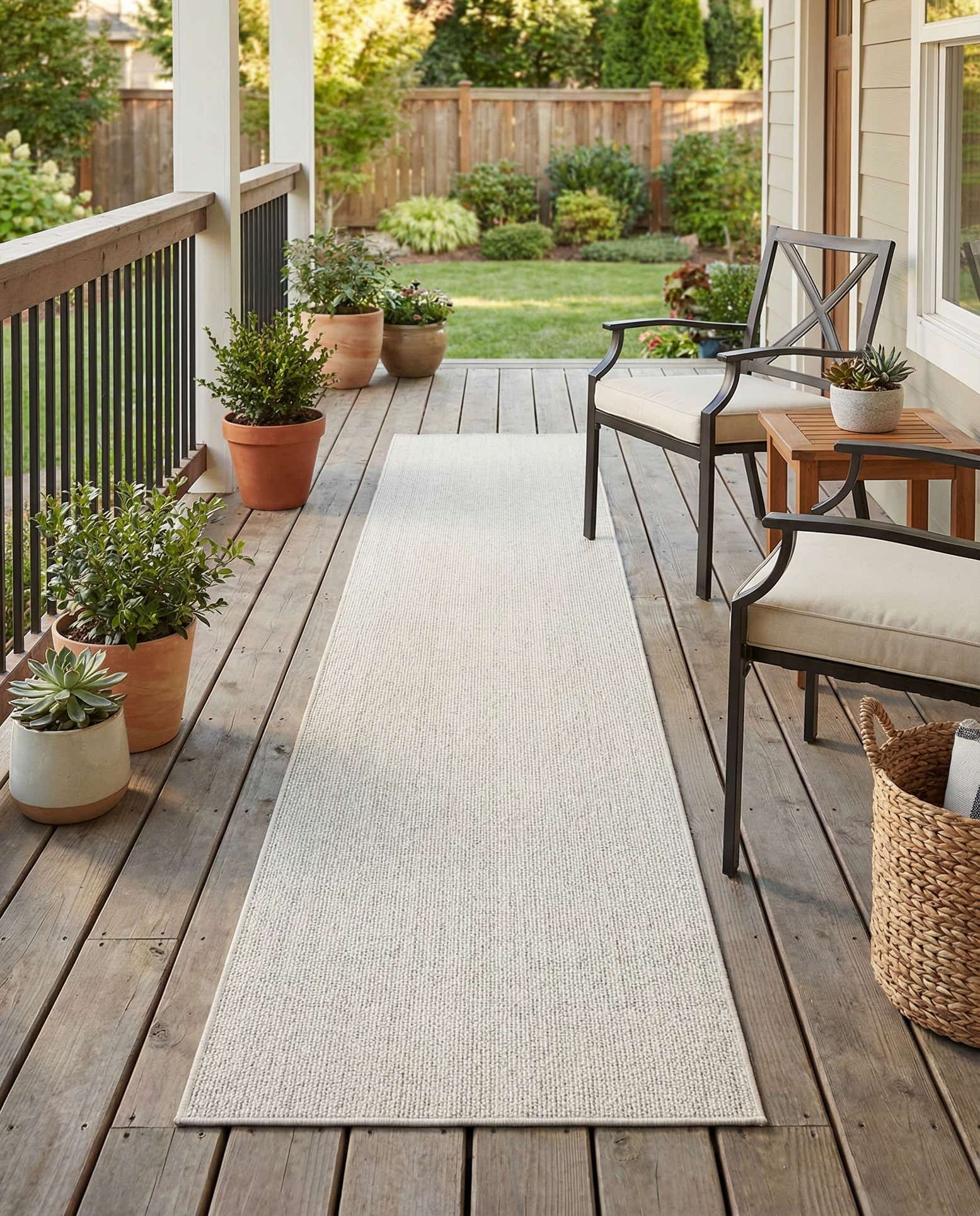 2' 7 x 12' Easy-Clean Solid Indoor / Outdoor Runner Rug