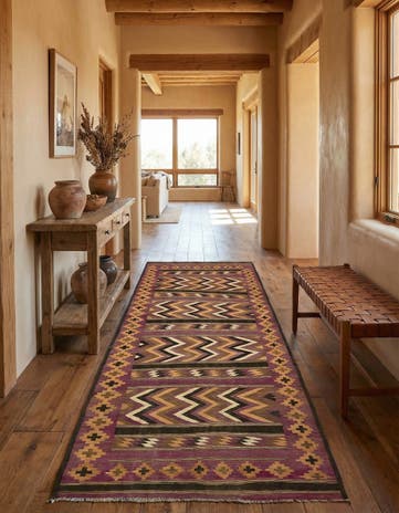 6' x 12' 7 Hand Woven Kilim Fars Wool Runner Rug