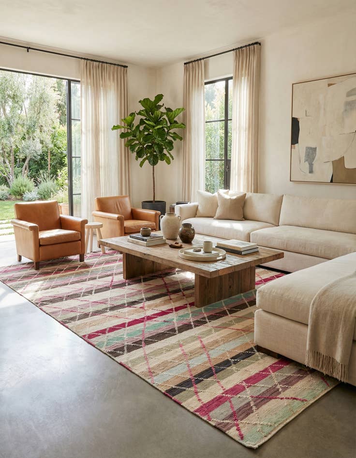 Detail image of  6' 3 x 10'  Hand Knotted Moroccan Wool Rug