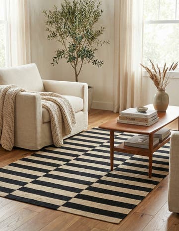 3' 4 x 4' 11 Hand Woven Kilim Modern Wool Rug