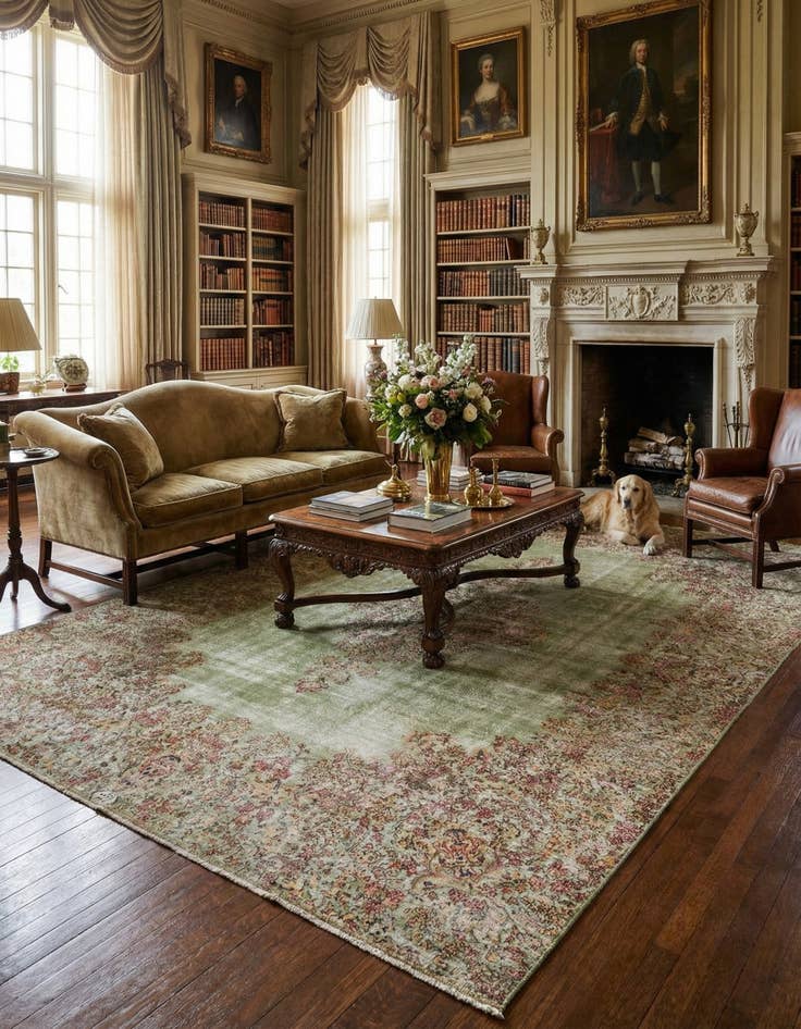 Detail image of 9' 1 x 13' 3 Vintage Royal Wool Rug