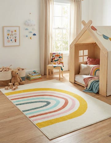 4' x 6' Rainbow Whimsy Kids Rug