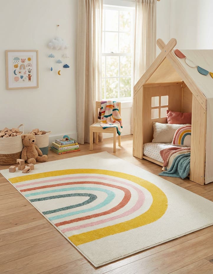 4' x 6' Rainbow Whimsy Kids Rug