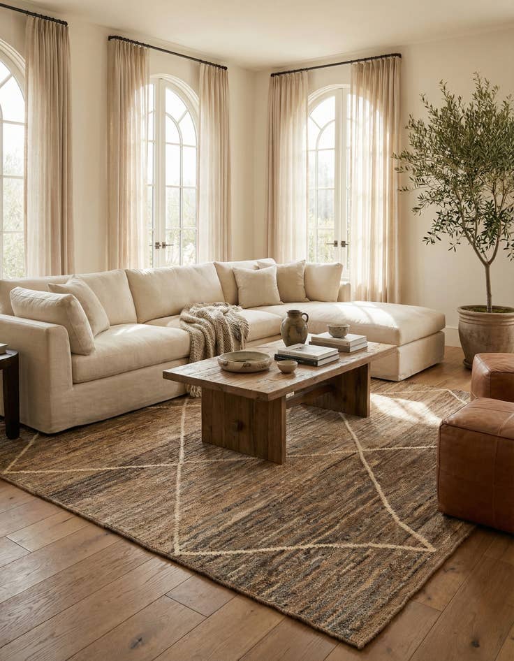 Detail image of 8' 9 x 9' 10  Hand Knotted Moroccan Wool Rug