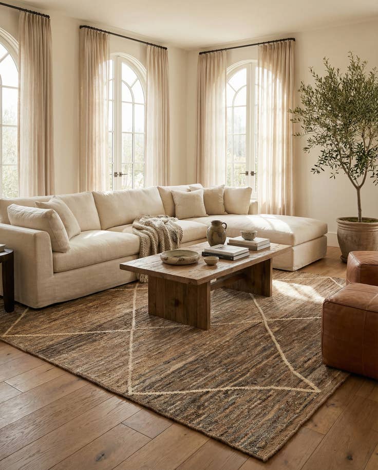 Detail image of 8' 9 x 9' 10 Hand Knotted Moroccan Wool Rug