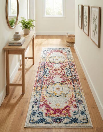 Pink Gray Madeline Vintage Runner Rug