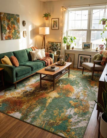 Green Washable Haerfest Rug