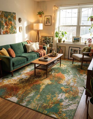 Green Washable Haerfest Rug