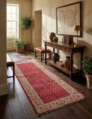 3' 9 x 10' Hand Knotted Botemir Persian Wool Runner Rug